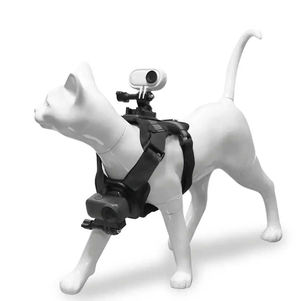 1pcs Pet Cat Vest Photo Stand For Action For Cameras Pet Vest Photo Stand First-person Dual-camera Cats Black Accessories view 5