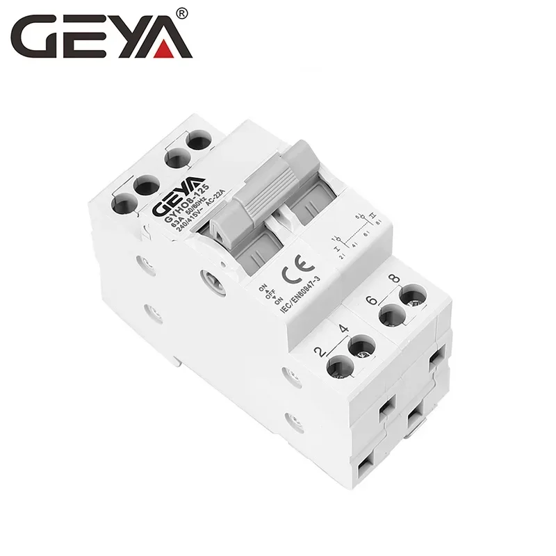 GEYA GYHO8 MTS 63A Dual Power Manual Conversion Isolating Switch Interlock Circuit Breaker AC Isotator 1P 2P 3P 4P