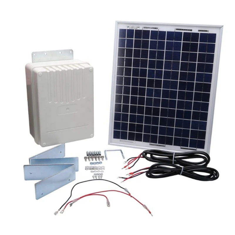 China DC gate opener accessories solar system 20w 40w 60w 100w solar panel and solar charge box