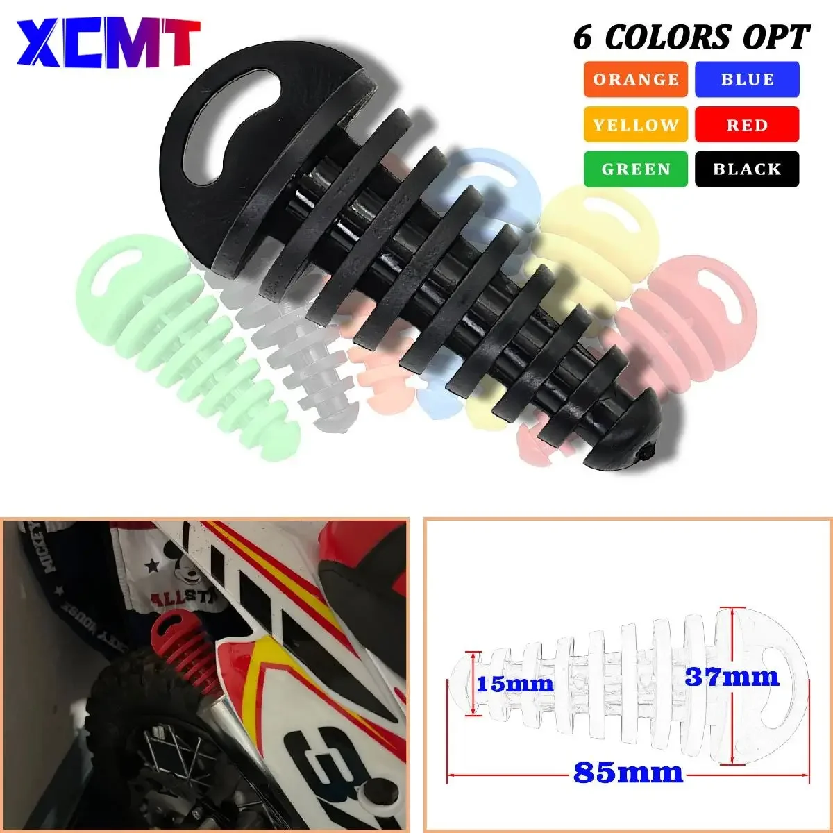 Silenciador de tubo de escape de 4 tiempos para motocicleta, 38mm, tapón de lavado, silenciador de tubo de escape para motocicleta ATV