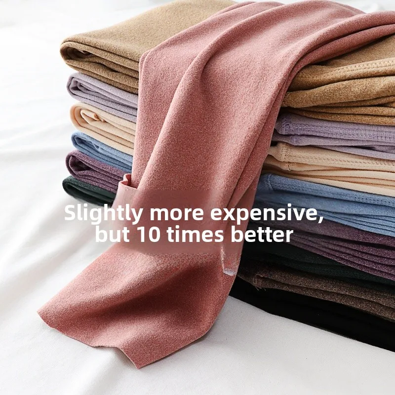 

Женские термобрюки с высокой талией, осенне-зимние длинные брюки, удобное двустороннее нижнее белье на подкладке