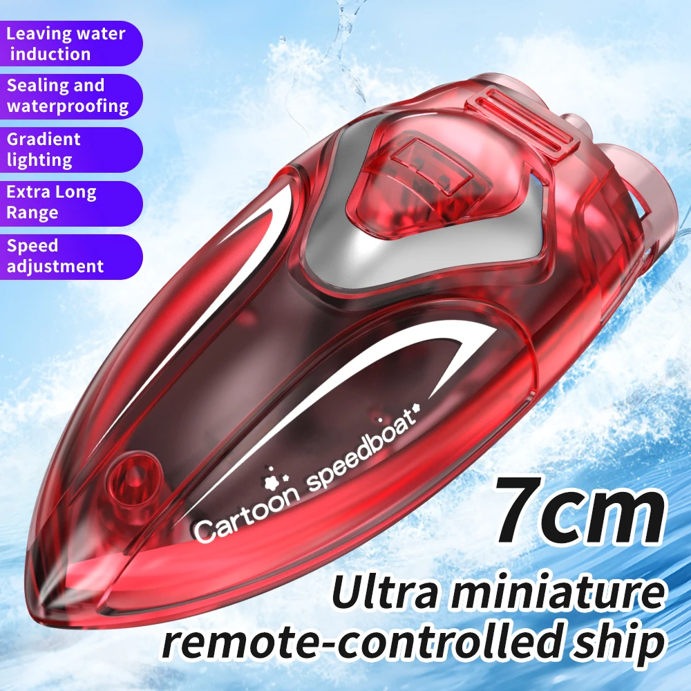 2.4Ghz Mini Roll RC Cool Light Boat Dual Motor High Speed Waterproof Small Ship Outdoor Toys B2 Gifts Toys for Boys Girls