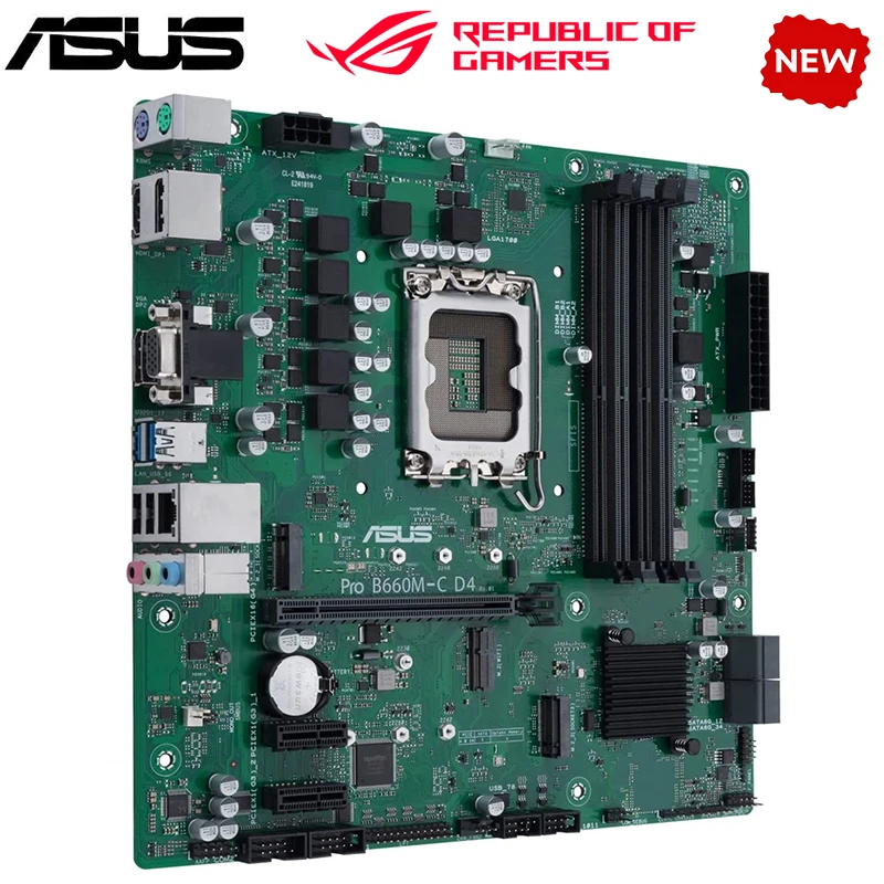 NEW B660 For ASUS Pro B660M-C D4-CSM LGA 1700 DDR4 Motherboard B660 Supports CPU i5 10400f i3 12100f 12400f