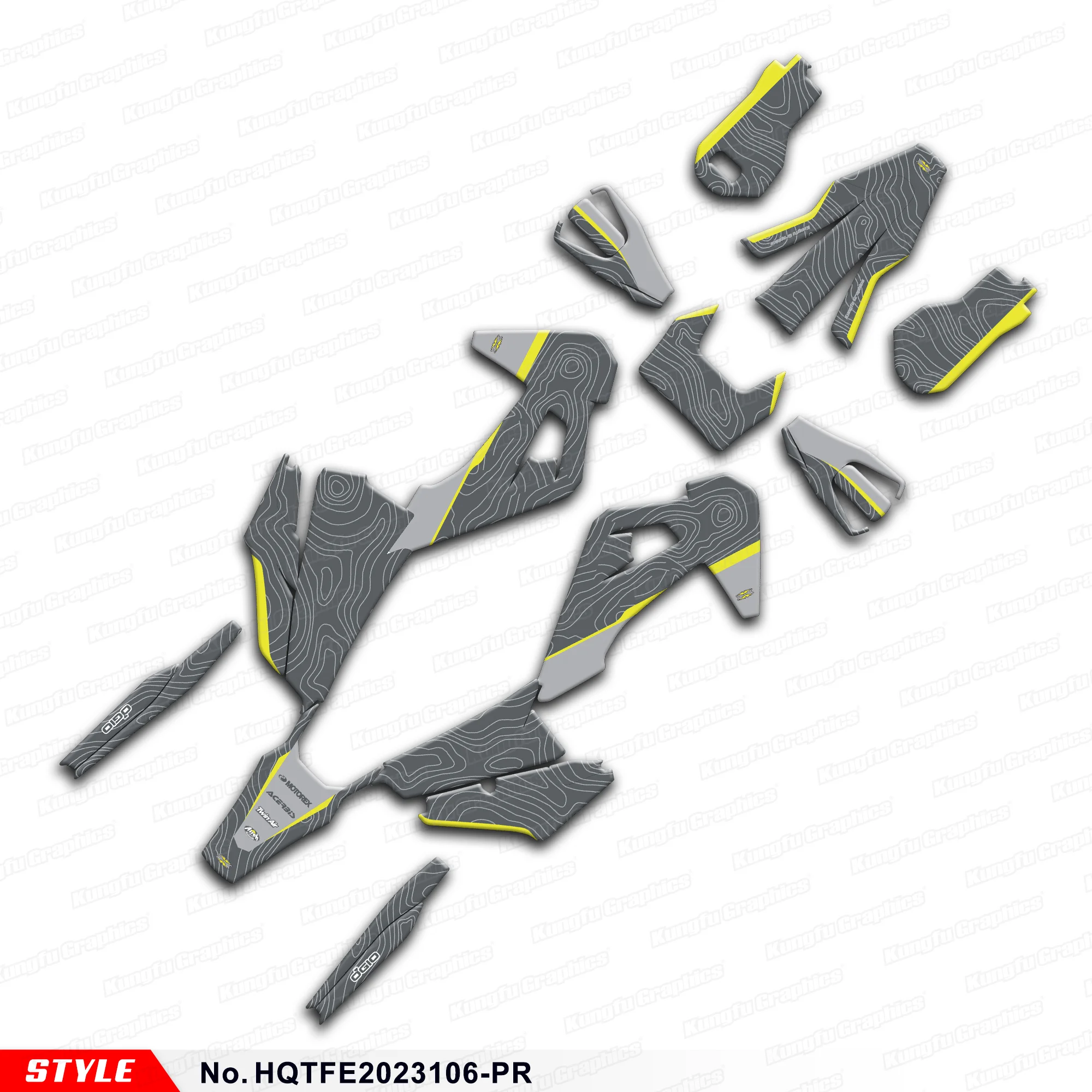 

JY Racing Custom Graphics Kit Stickers Set for Husqvarna TE 150i 250i 300i FE250 350 450 501 TC FC 2019-2023, HQTFE2023106-PR