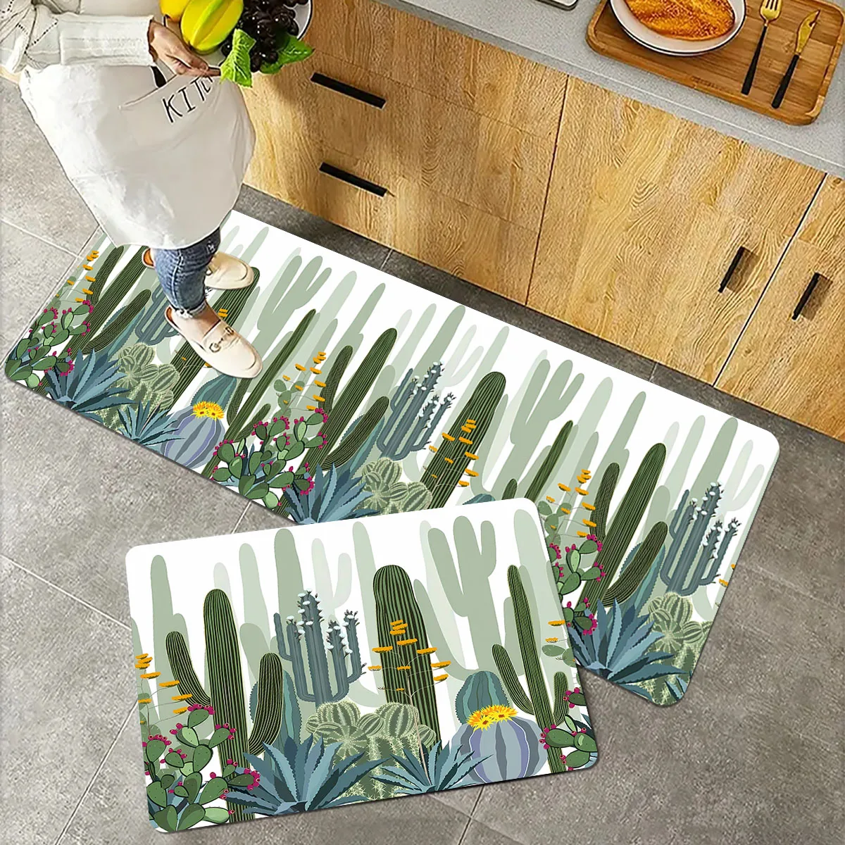 미끄럼 방지 플란넬 바닥 매트 해바라기 프린트 도어 매트, 현관 바닥 매트, 카펫 타피스 주방 매트, 홈 데코, 40x60cm 