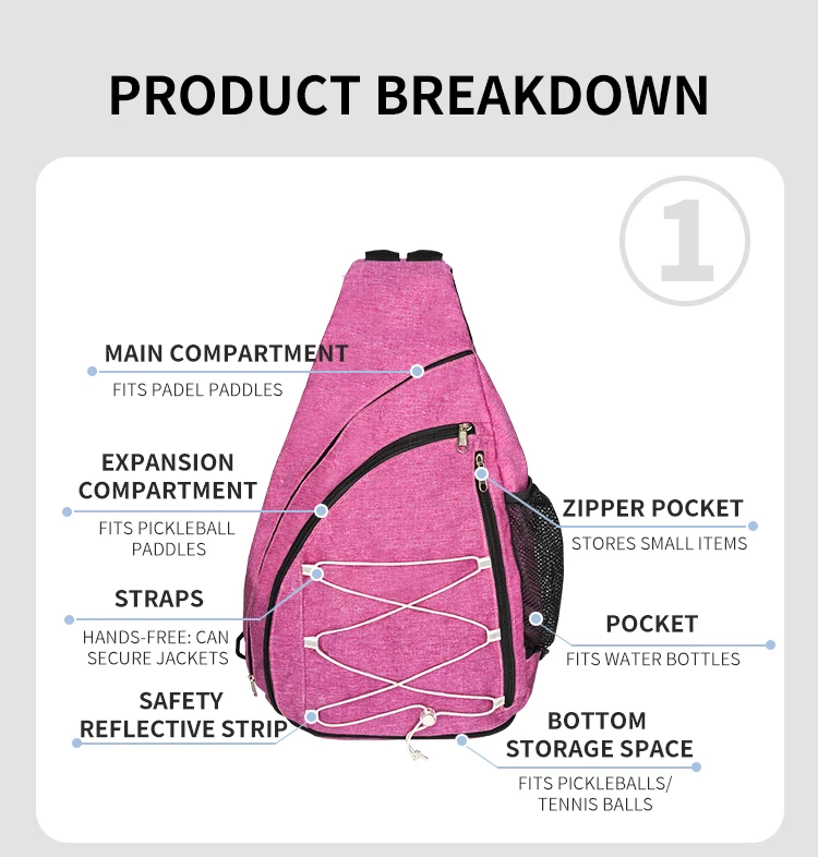 2025 New Padel Tennis Pickleball Backpack Women Adjustable Crossbody Lightweight Paddle Bag with Multiple Compartments