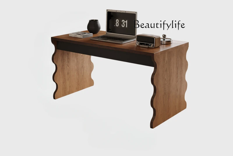 

Nordic medieval solid wood long desk desk retro dining table log negotiation
