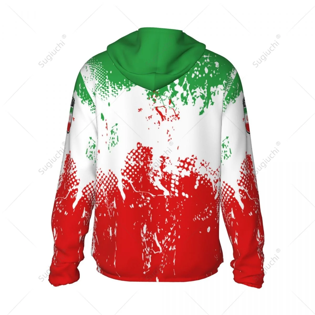 Iran Flag Hoodie pelindung matahari pakaian tabir surya pakaian memancing bersepeda berlari cepat kering lengan panjang dengan ritsleting poliester