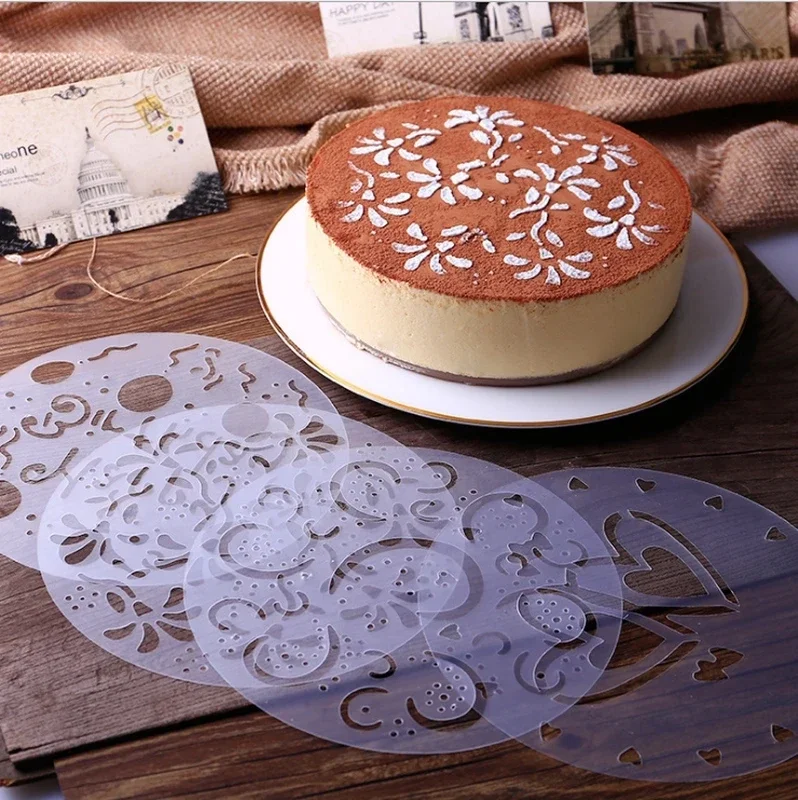 Eco Friendly High Quality Flower Heart Spray Stencils Birthday Cake Mold Decorating Bakery