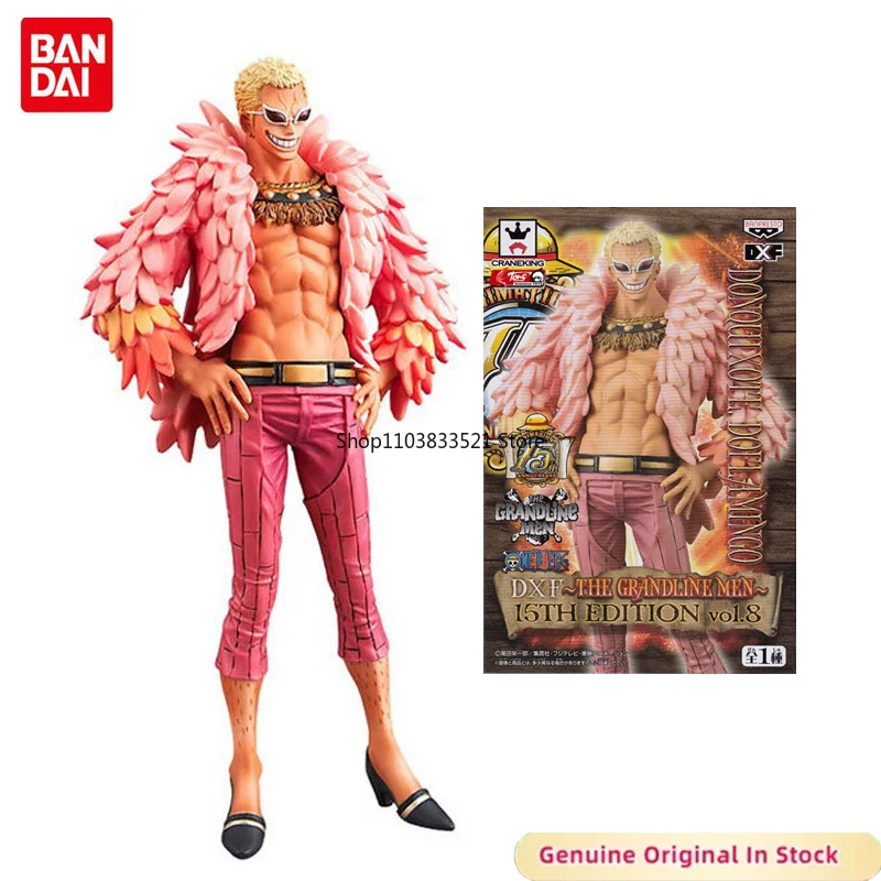 BANDAI Original DXF Anime ONE PIECE Donquixote Doflamingo/Joker 15th Anniversary Character Action Model Desktop Ornaments