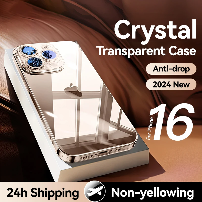 Joyroom Case For iPhone 16 Pro Max Anti-drop Transparent Cover For iPhone 16 15 14 Pro Max Soft TPU Case With Len Protection