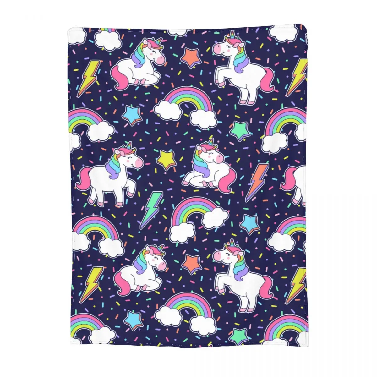 

Colorful Star Rainbow Unicorn Throw Blanket Flannel Bedding Throw Blanket Cozy Ultra-Soft for Office Bedspreads