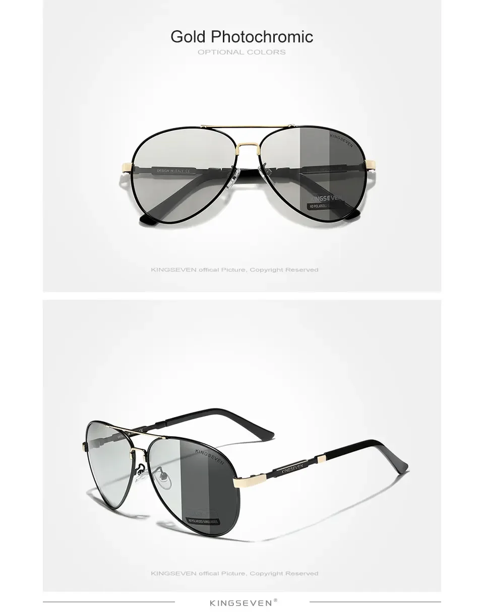 KINGSEVEN Mode Pilot Sonnenbrille Männer Polarisierte Fahren Pilot Anti-reflexion Gläser UV400 Objektiv Männlich Weiblich Kausalen Brillen – Detail 10