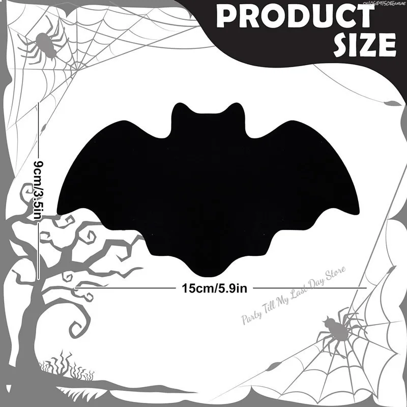 4/2/1pcs Felt Bat Mat Halloween Table Mat Black Bat Anti Slip and Heat-resistant Tableware Mat Party Table Halloween Decoration