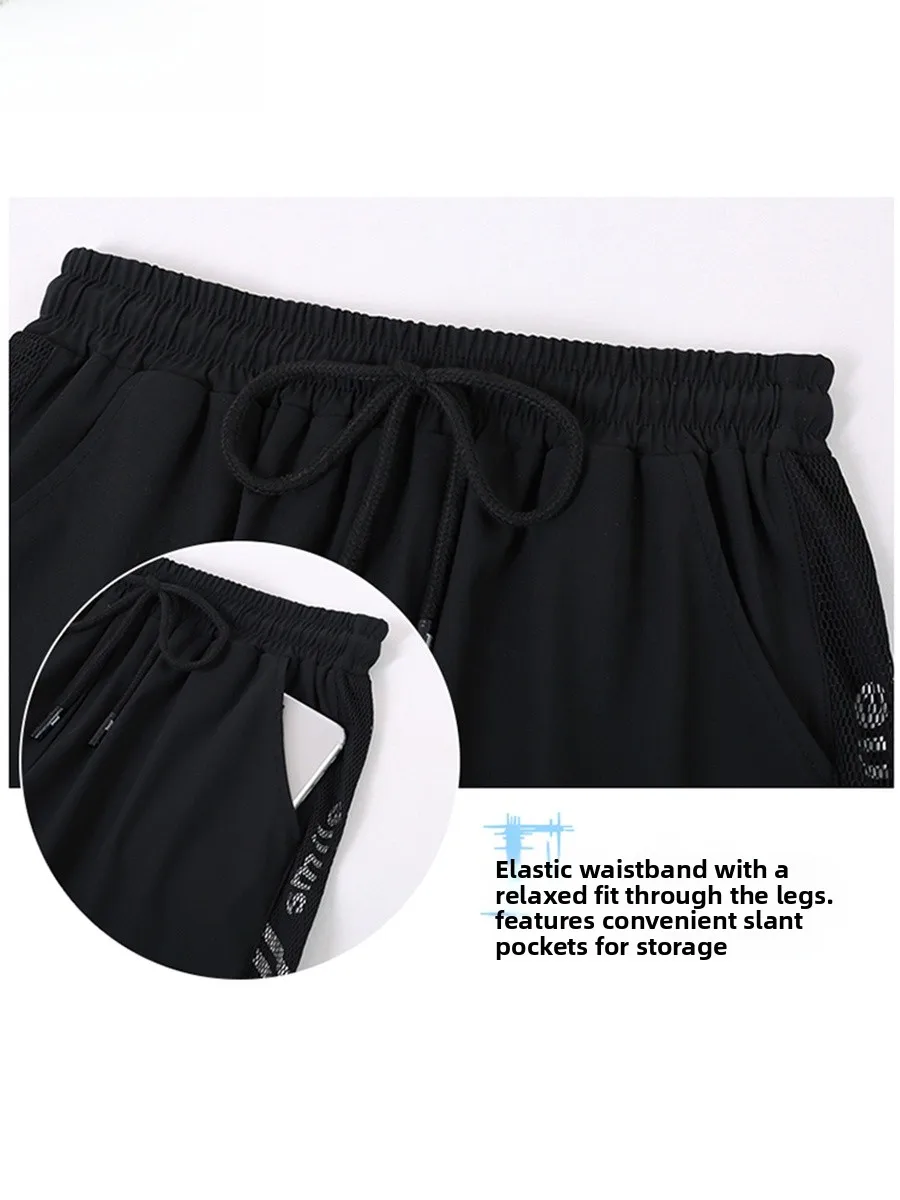 TUCANO-Conjunto deportivo de seda de hielo para mujer, traje deportivo informal fino y seco para correr, conjunto de dos piezas redondo Ne ort Sve