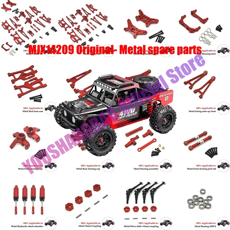 Mjx Hyper Go 1/14 14210 14209 Upgrade Parts Metal Front Steering Component for  Rc Car CNC Aluminum Accessories Car Accessories