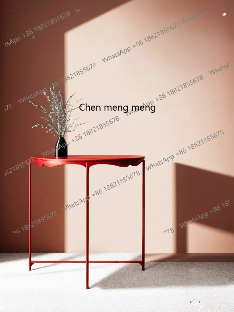 

Song-style semi-round entrance table, new Chinese-style entrance table against the wall, metal entrance table