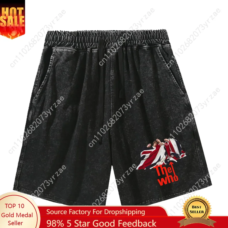 

The Who Mans Womans Teenager Retro Short Vintage Cotton Elastic Sweatpants Beach Personalized Fashion Soft Shorts Custom Pants