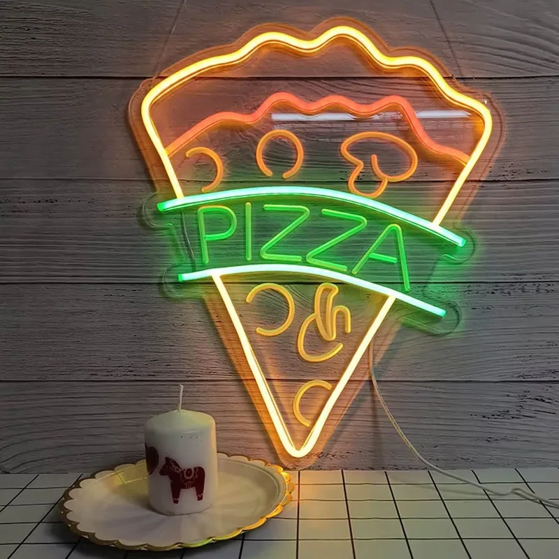 Pizza Winkel Indoor Neon Sign Led Decoratie Night Lamp Cool Vorm Bar Winkel Neon Light Custom Voor Pizza Decor