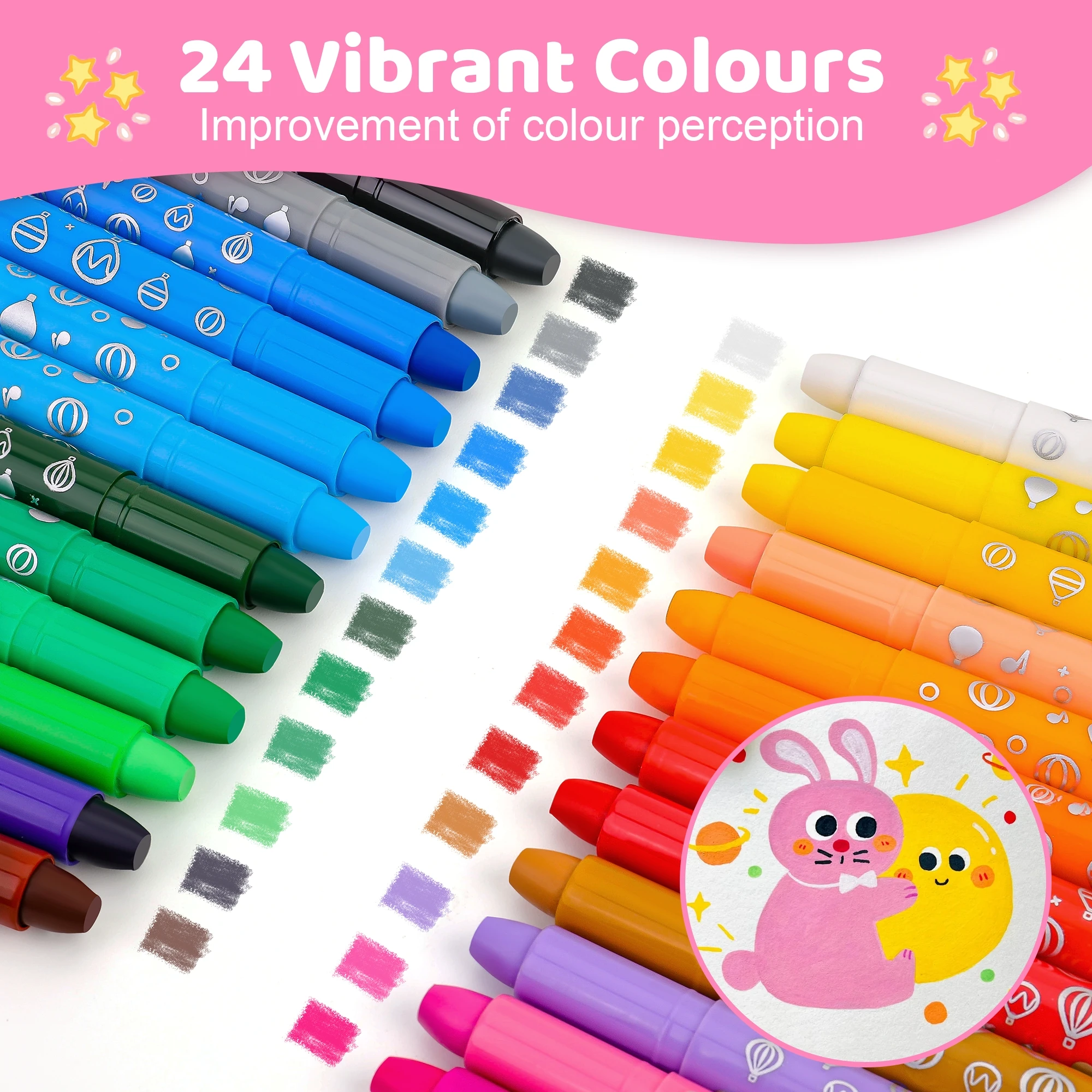 12/24 สียูนิคอร์นดินสอสีขี้ผึ้งสําหรับเด็กล้างทําความสะอาดได้ & Erasable Crayons ชุดสําหรับเด็กทารก Quick Drying Crayon ของขวัญวันเกิด