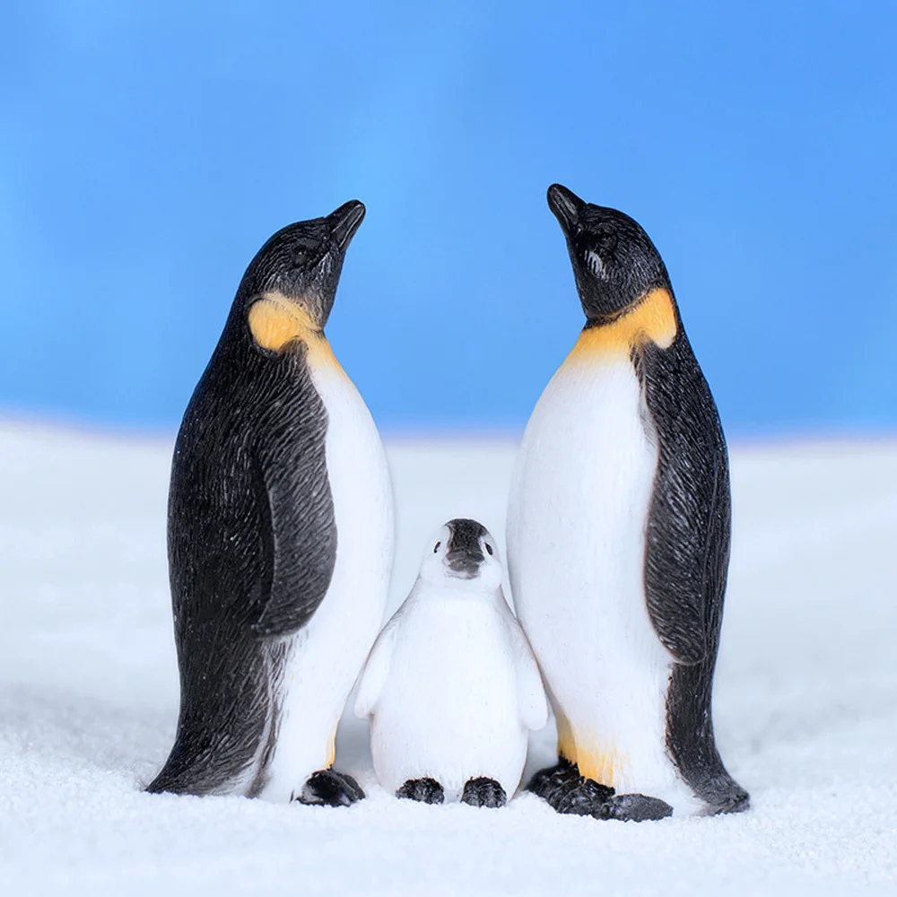 Cute Resin Penguin Model Iceberg Craft Miniature Micro Landscape Fairy Garden Ornament Winter Figurine