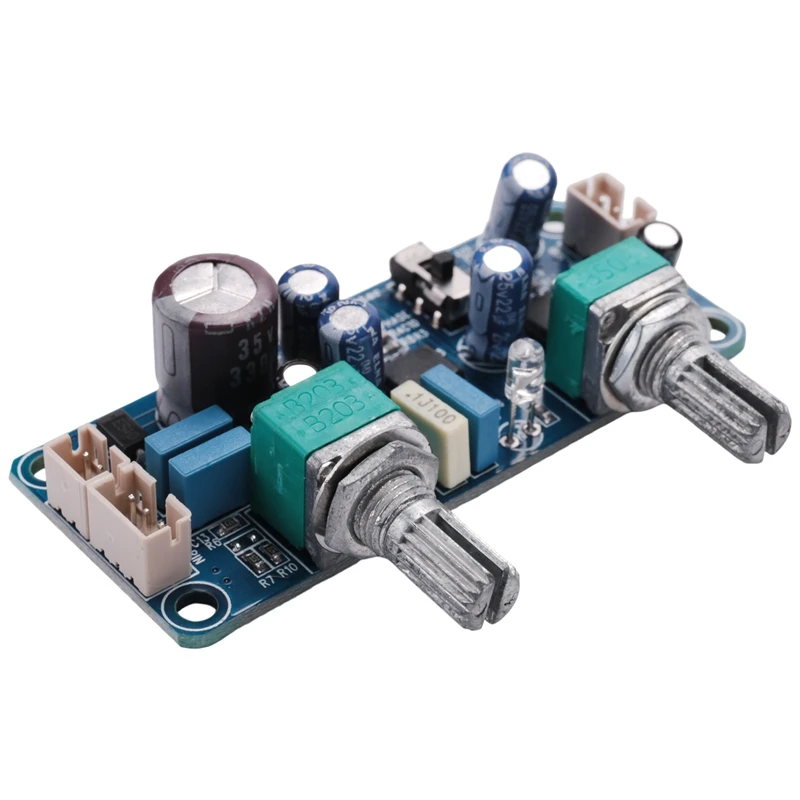 Low Pass Filter Bass Subwoofer Preamp Amplifier Board Single Power DC 9-32V Preamplifier With Bass Volume Adjustment