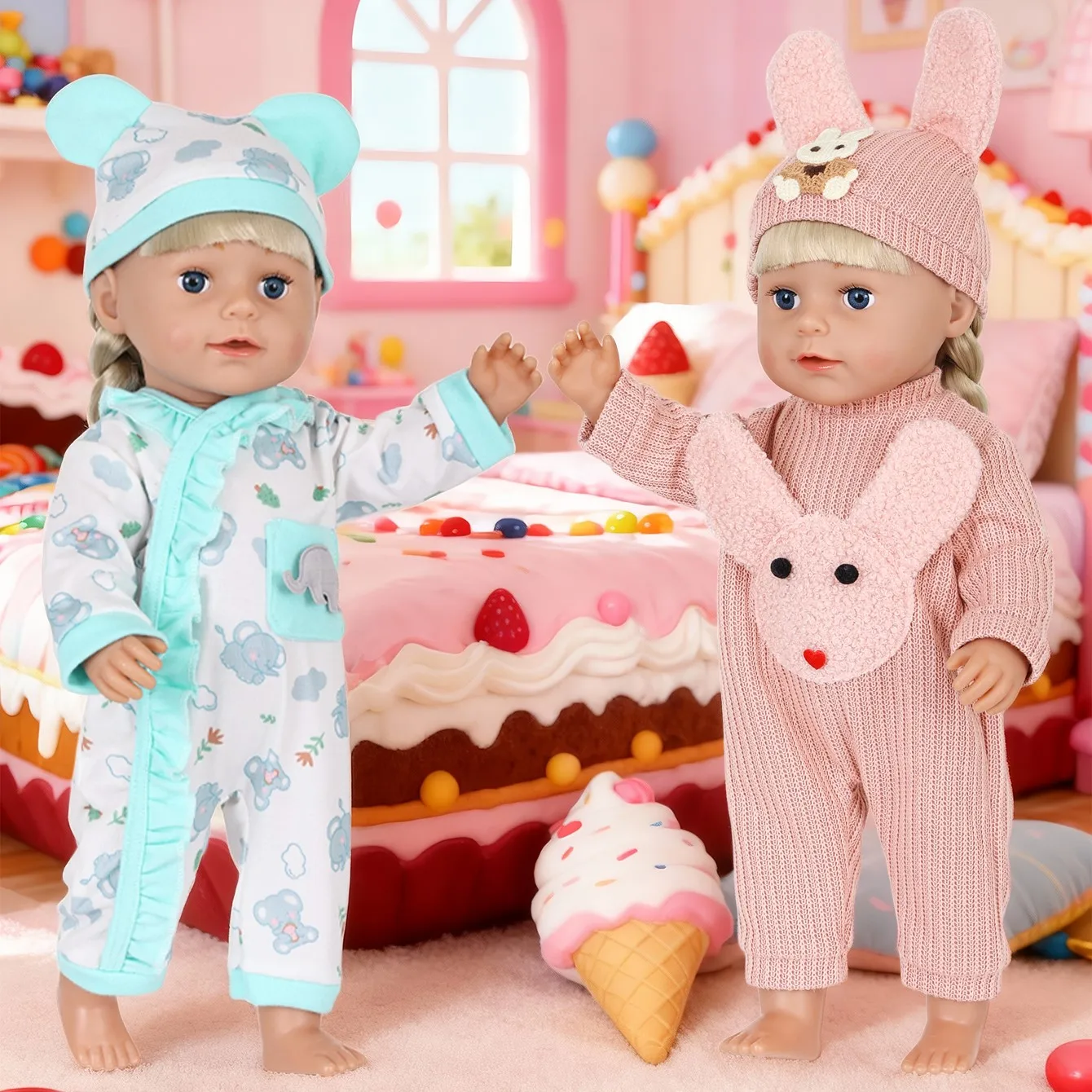 

6-inch/40cm doll knitted clothes for autumn and winter fashion, doll pajamas, children's dress up games, holiday gifts