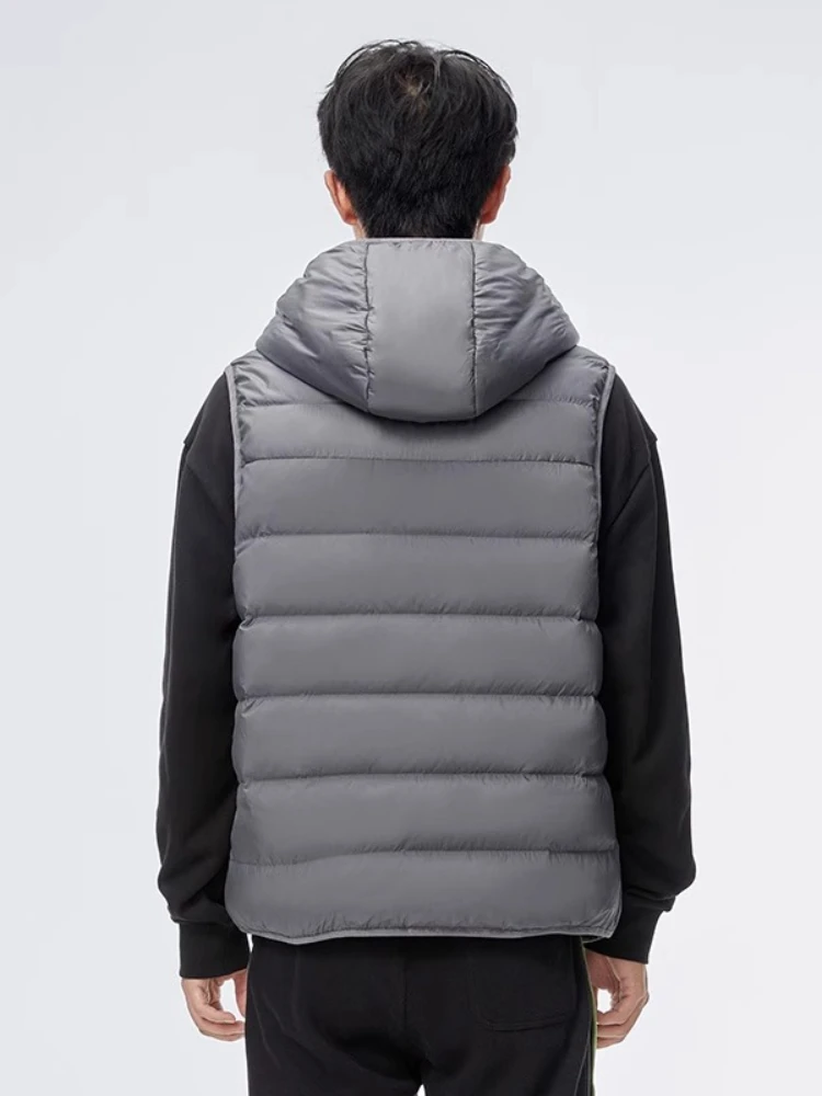 Chericom Men's Winter Hooded Vest Lightweight Down Jacket with Ribbed Trimming Zipper Placket and Windproof Hood Winter Y289955N