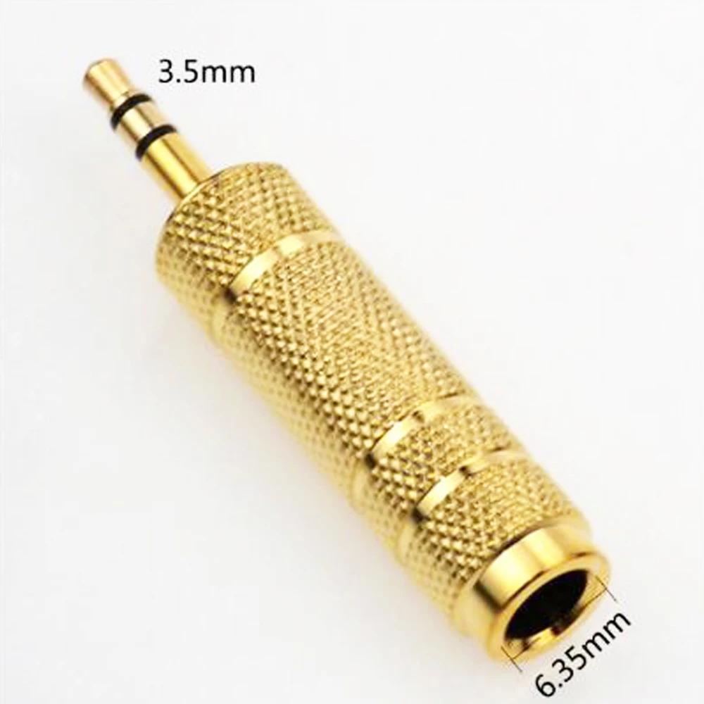 1PCS 2-pole 3-pole mono dual channel 3.5mm male to 6.35mm female connector socket cable circular hexagonal audio adapter