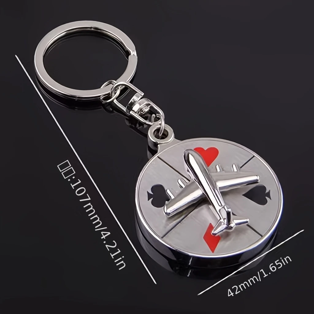 2-Pack Roulette Wheel Airplane Spinner Casino-Themed Party Keychains, Perfect for Christmas, Holidays, and Birthdays