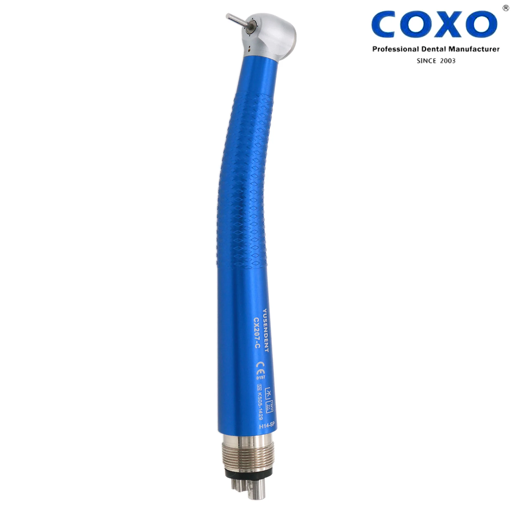 COXO YUSENDENT CX207-C Dental standard High Speed Air Turbine Handpiece 4 Holes Colorful