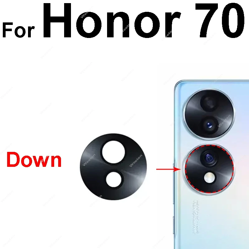 Rear Camera Lens Glass For Honor 70 70 Pro Plus Small Big Back Camera Glass Lens with Adhesive Sticker Replacament Parts