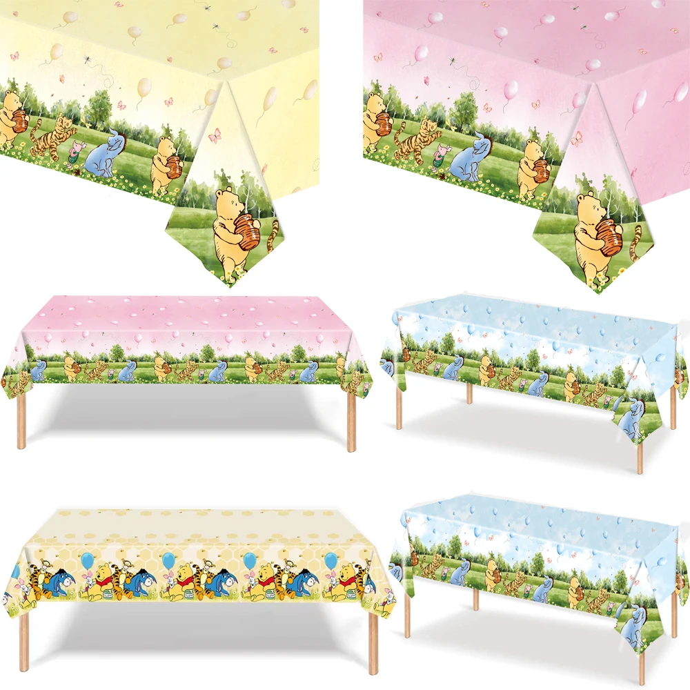 

Winnie the Pooh Party Tablecloth Kids Birthday Supplies Winnie the Pooh Decorations Tablecover for Boys Girls Baby Shower