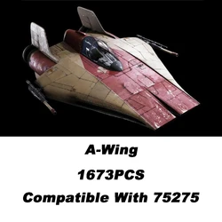 New In Stock Star Toys A Wing Starfighter Compatible 75275 Space Model Building Block Children's Toy Birthday Christmas Gift