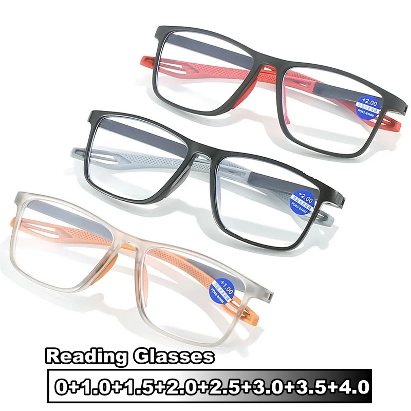 

Unisex Square Frame Reading Glasses Men's Women's Vintage Retro Presbyopia Far Sight Eyewear Hyperopia Diopter Glasses+1.0+4.0