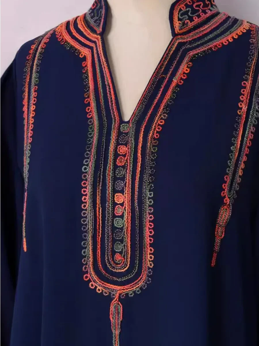 عباية قفطان مغربي للنساء فساتين الحفلات جلابية عربية مطرزة دبي رداء طويل إسلام عيد عبايات إسلامية سعودية #3