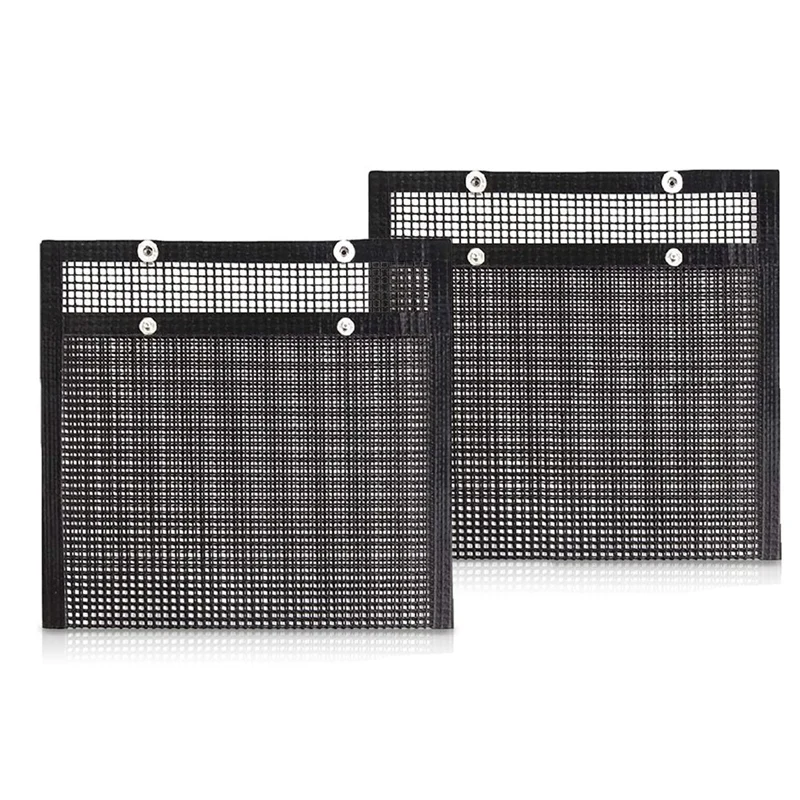 2 pacote preto churrasqueira malha sacos antiaderente churrasqueira malha grelhar sacos reutilizáveis grill esteira para peixes legumes carne