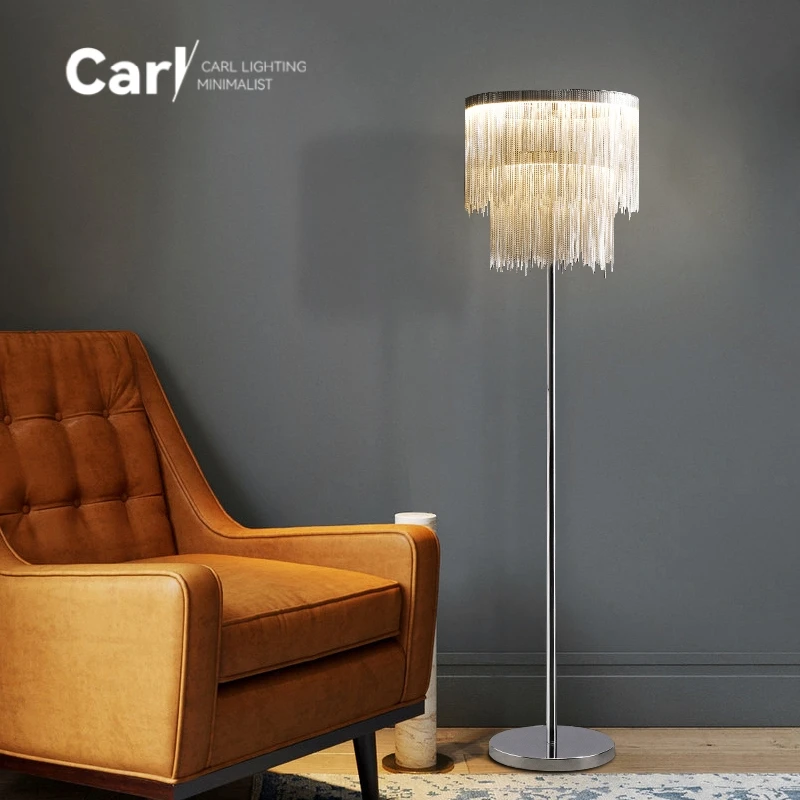 New Tassel Floor Lamp Living Room Bedside Light Luxury Bedroom Vertical Table Lamp Nordic Postmodern Simple Sofa Corner Art Lamp - view 5