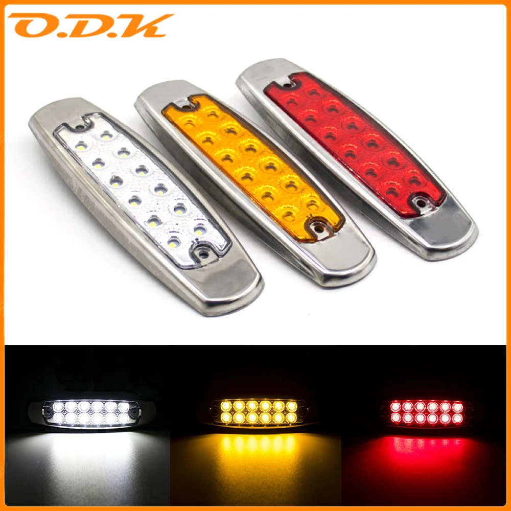 6/10pcs 12 LED Car Truck LED Clearance Side Marker thin Light Indicators For Truck Trailer Lorry Caravan Bus Van Boat 12V 24V