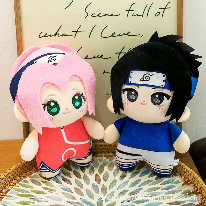 Naruto Anime giocattoli di peluche carino Sasuke Sakura Plushie Kawaii Kakashi roba morbida arredamento della camera delle bambole per il regalo di compleanno