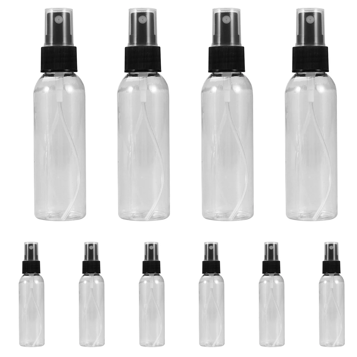 10 garrafas de spray vazias de plástico transparente 60ml recarregável perfume névoa atomizador tamanho viagem recipiente líquido maquiagem spray de água