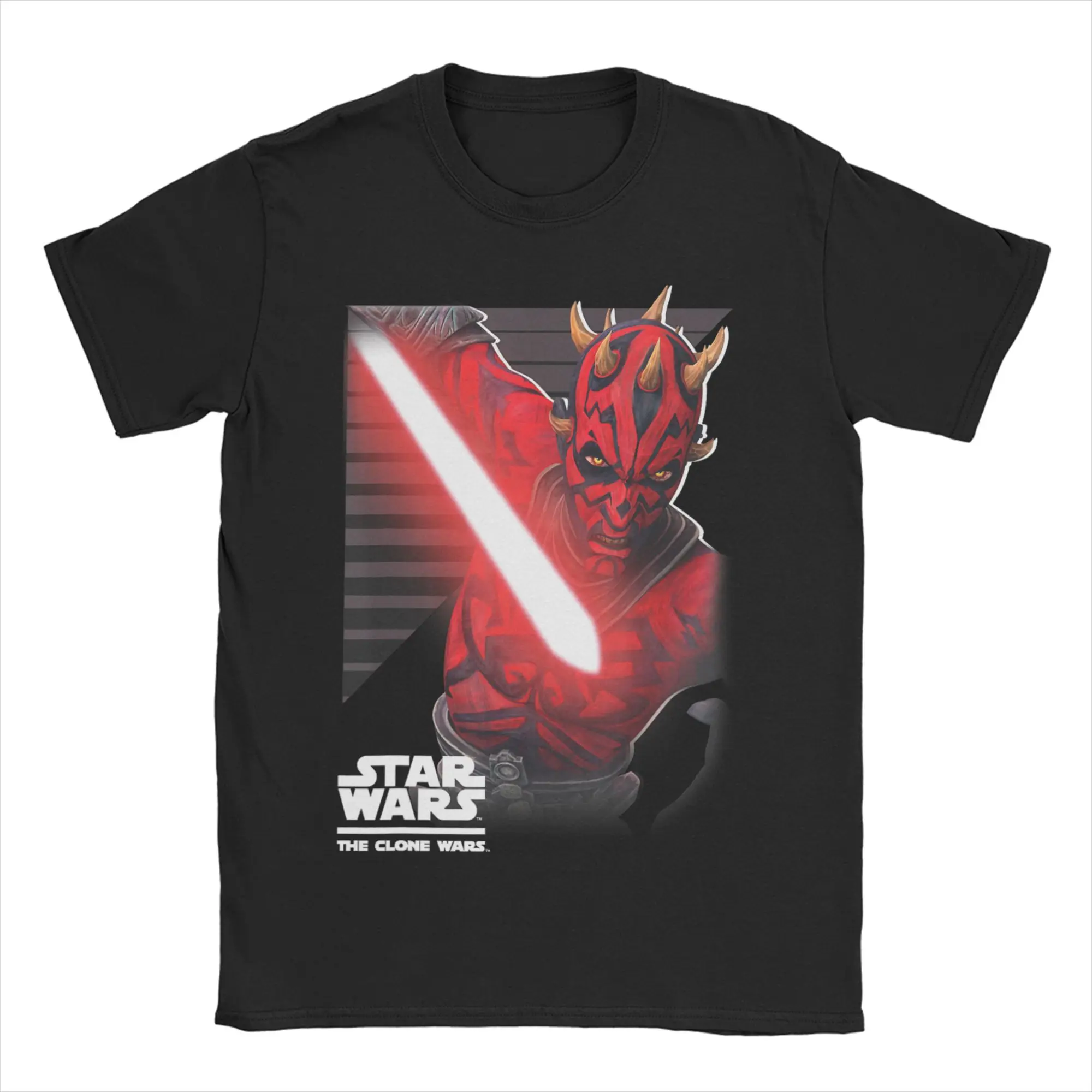 Camiseta The Clone Wars Darth Maul Portrait para Homens e Mulheres, Camisetas de Algodão Puro, Gola Redonda, Manga Curta, Tamanhos Grandes