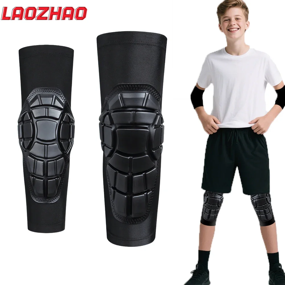 1/2PCS Youth Children Basketball Knee Sleeves,Elbow Pads,Anti-Collision Long-Legged Knee Pads,Sport Bicycle Wrestling Protective