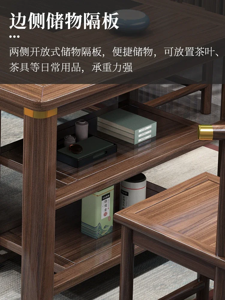 tea and chair combination office solid wood  one  five chairs new Chinese tea set one kung fu