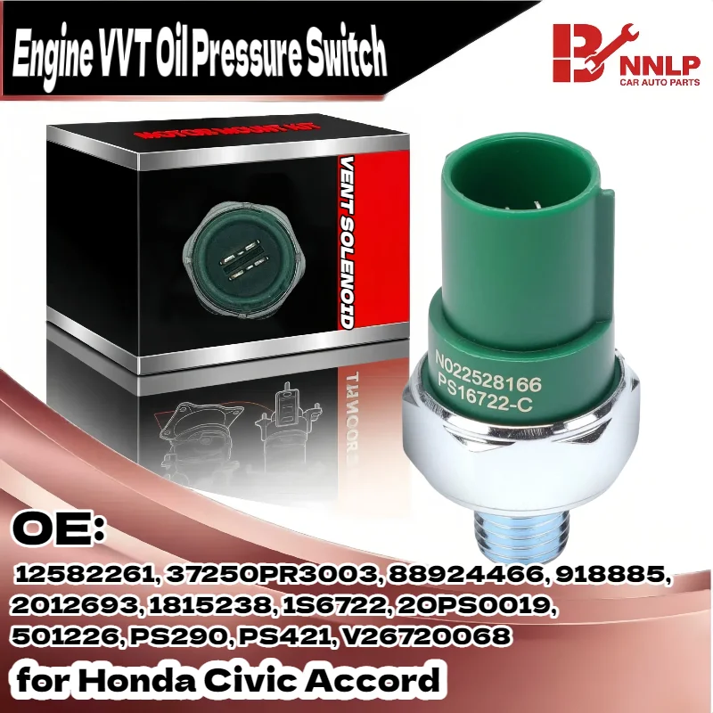

Engine Variable Valve Timing (VVT) Oil Pressure Switch for Honda Civic Accord 12582261, 37250PR3003, 88924466, 918885, 2012693