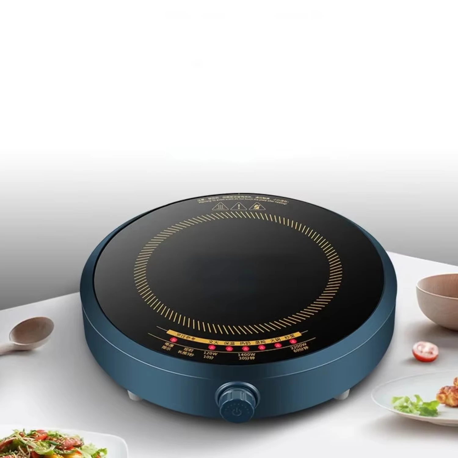 220V 2200W Induction cooker household smart  round small energy-saving set hot pot cooking integrated battery stove company