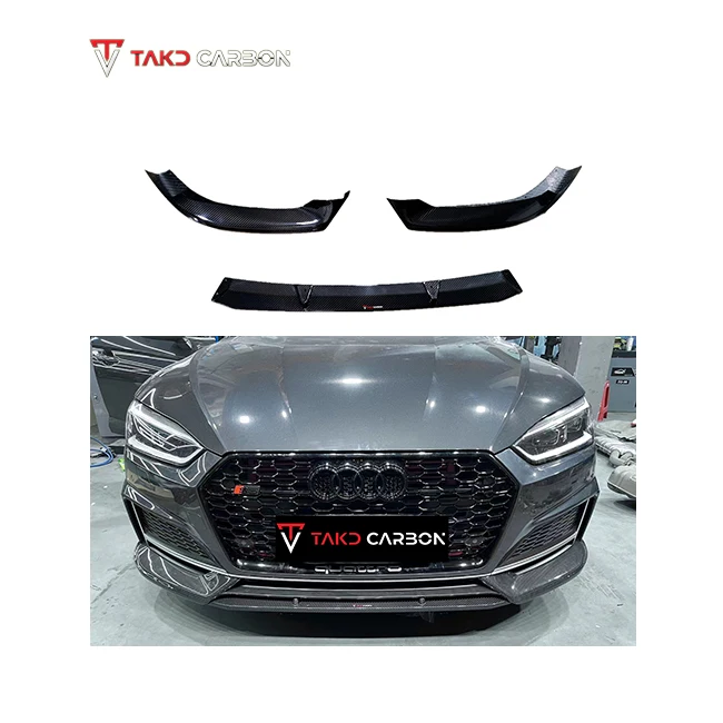 OEM & ODM Service 100%Dry Carbon Fiber Material Front Bumper Lip universal rear spoilers For AUDI A5 S5 B9 2017-2019