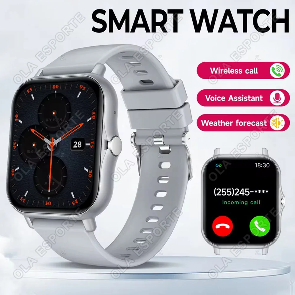 Smartwatch 1,83'' Touchscreen Sprachassistent Kamerasteuerung Bluetooth-Anruf für Android/iOS Sportuhr Herren Damen 2026 R30Max