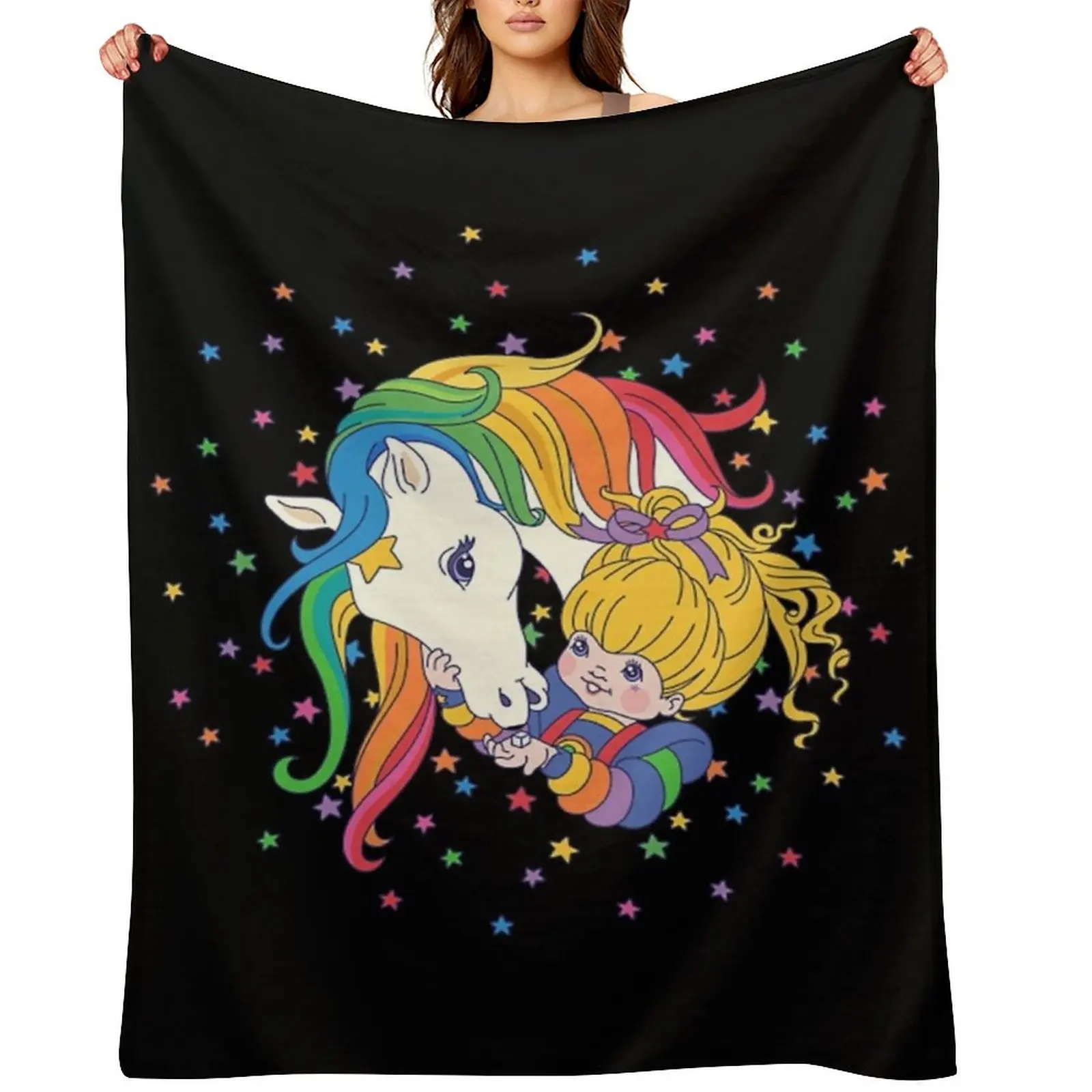 

Rainbow & Starlite Throw Blanket Heavy For Decorative Sofa blankets ands Furry Blankets