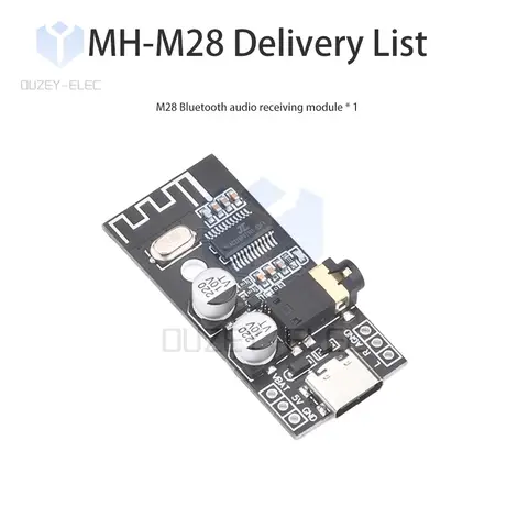 Bluetooth MP3 Audio Receiver Board BLT 5.1 MH-MX28 Type-C Lossless Decoder Audio Receiver Board Wireless Stereo Sound Module